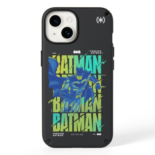 Electric Up Batman Running Through Typography Speck iPhone 14 Case