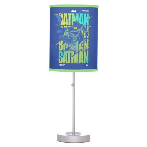 Electric Up Batman Running Through Typography Table Lamp