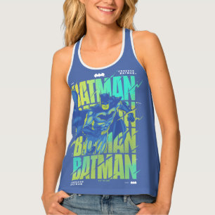 Electric Up Batman Running Through Typography Tank Top