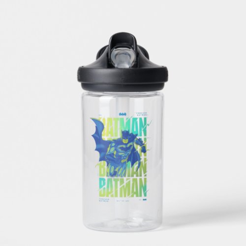 Electric Up Batman Running Through Typography Water Bottle