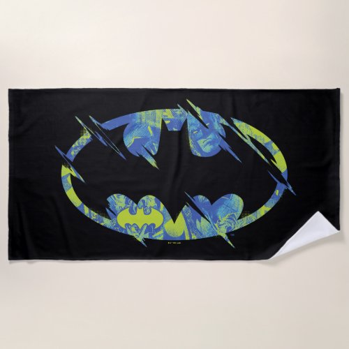 Electric Up Batman Symbol Beach Towel
