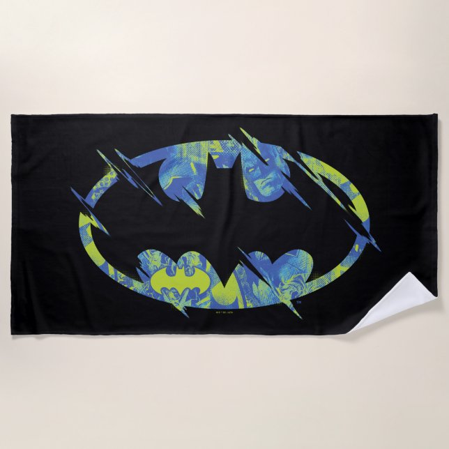 Electric Up Batman Symbol Beach Towel (Front)