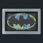 Electric Up Batman Symbol Belt Buckle<br><div class="desc">Check out this electric Batman Symbol with green and blue halftone effects!</div>