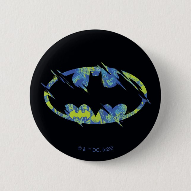 Electric Up Batman Symbol Button (Front)