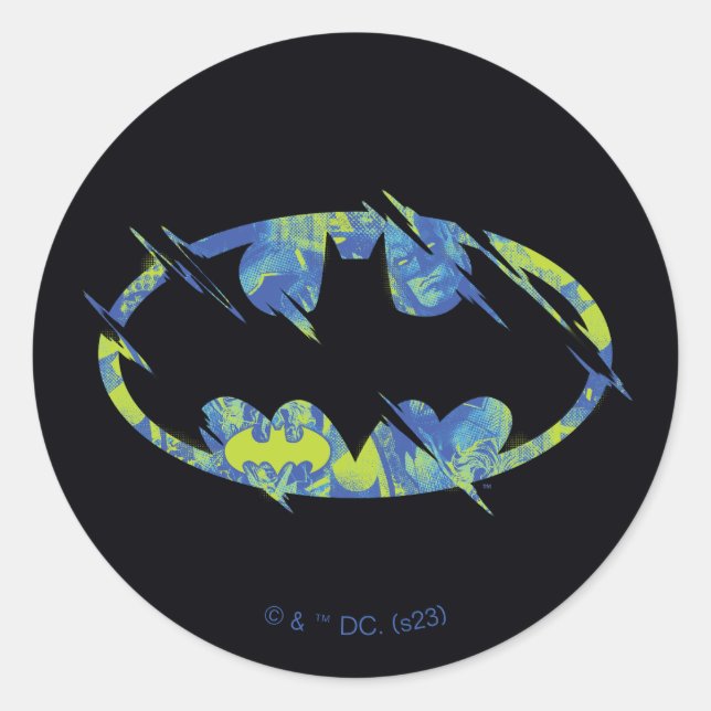 Electric Up Batman Symbol Classic Round Sticker (Front)