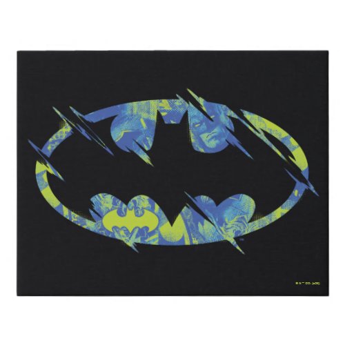 Electric Up Batman Symbol Faux Canvas Print