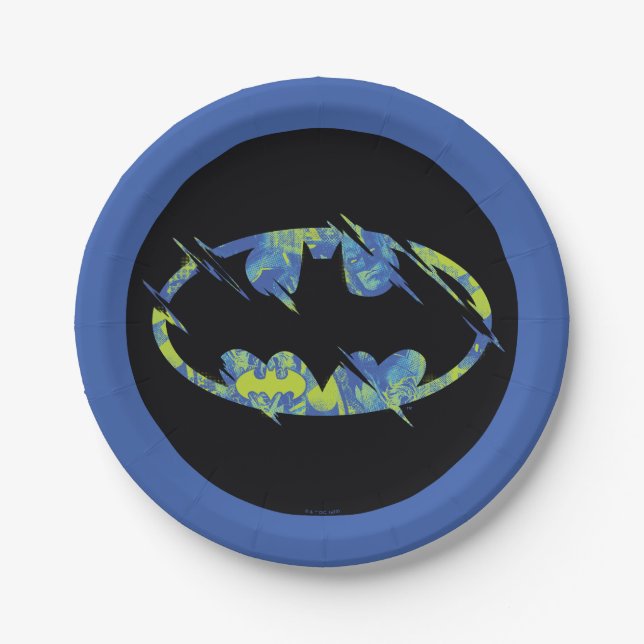Electric Up Batman Symbol Paper Plates (Front)
