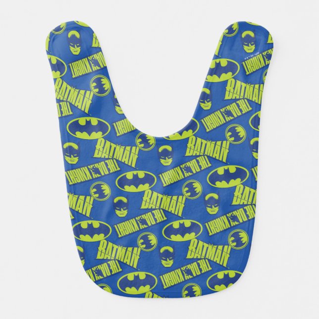 Electric Up Batman - The Dark Knight Pattern Baby Bib (Front)
