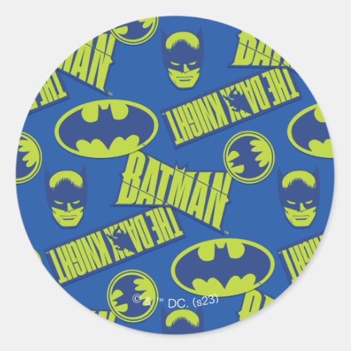 Electric Up Batman _ The Dark Knight Pattern Classic Round Sticker