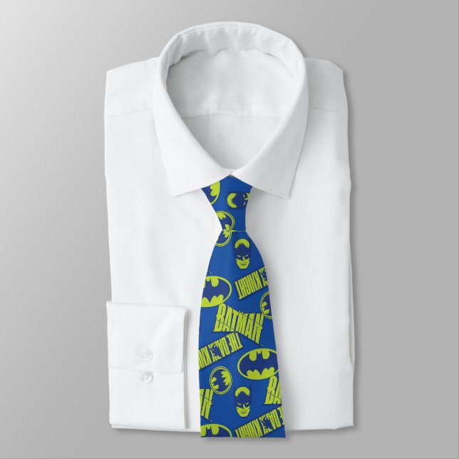 Electric Up Batman - The Dark Knight Pattern Neck Tie (Tied)