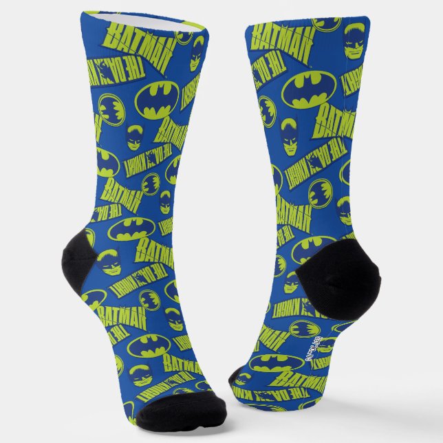 Electric Up Batman - The Dark Knight Pattern Socks (Angled)