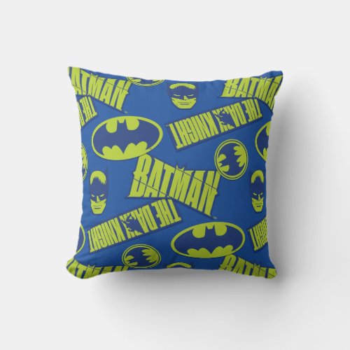 Electric Up Batman _ The Dark Knight Pattern Throw Pillow