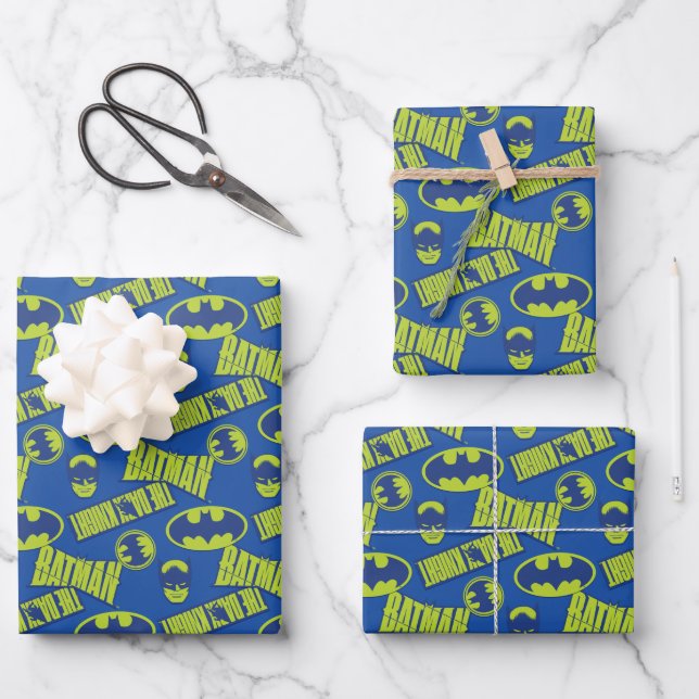 Electric Up Batman - The Dark Knight Pattern Wrapping Paper Sheets (Front)