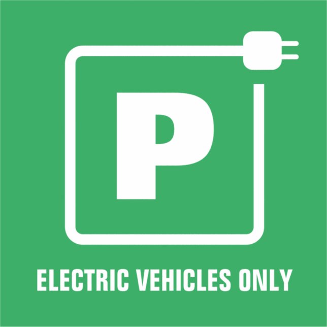 Electric Vehicles Only charging sign sticker (Front)