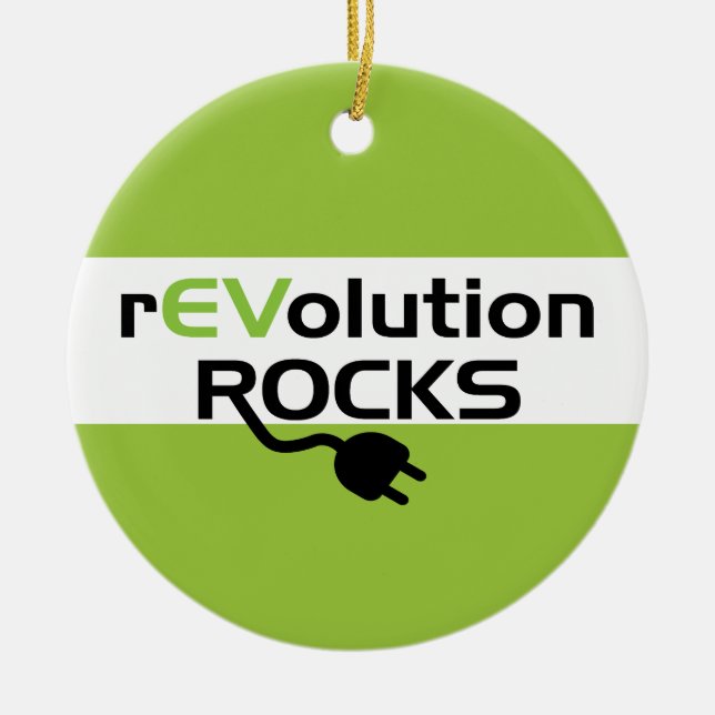 Electric Vehicles Rocks - EV Ceramic Ornament (Front)