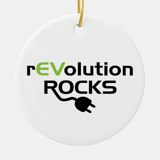 Electric Vehicles Rocks - EV Ceramic Ornament (Front)