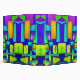 Electric Vibes Dreams Stylish Vintage Abstract Art 3 Ring Binder