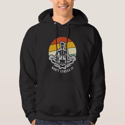 Electric Vintage Summer Sunset Skeleton Dont Stres Hoodie