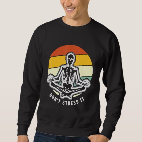 Electric Vintage Summer Sunset Skeleton Dont Stres Sweatshirt