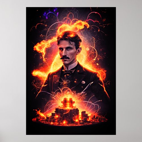Electric Visionary Nikola Teslas Lightning Poster