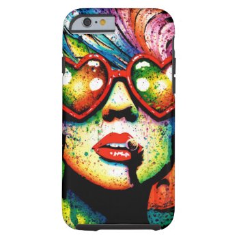 Electric Wasteland Heart Shaped Sunglasses Pop Art Tough Iphone 6 Case by NeverDieArt at Zazzle