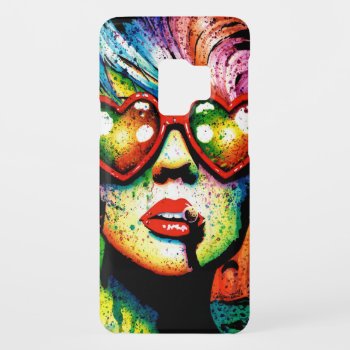 Electric Wasteland Heart Shaped Sunglasses Pop Art Case-mate Samsung Galaxy S9 Case by NeverDieArt at Zazzle