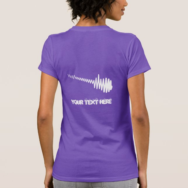 Electric White Waveform Guitar Sound T-Shirt (Back)