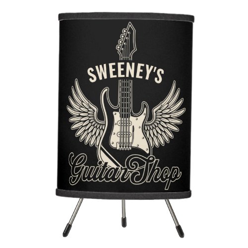 Electric Wings Guitarist Personalized Guitar Shop Tripod Lamp