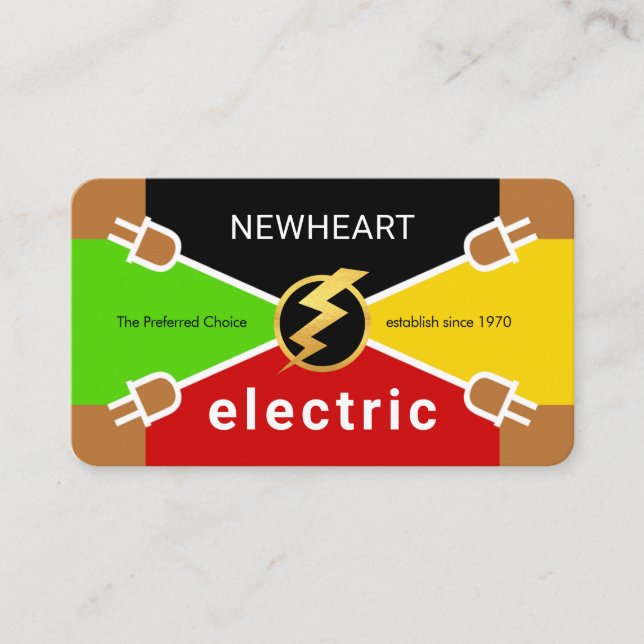 Electric Wire Colors Plug Connection Business Card (Front)