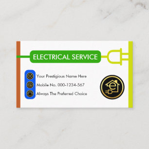 Electric Wire Plug Colors Electricity Business Card