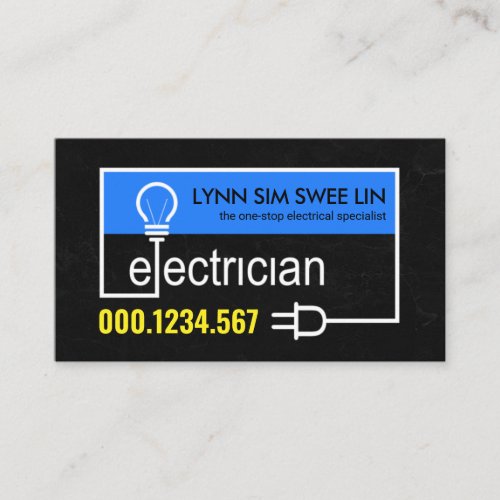 Electric Wiring On Black Grunge Business Card