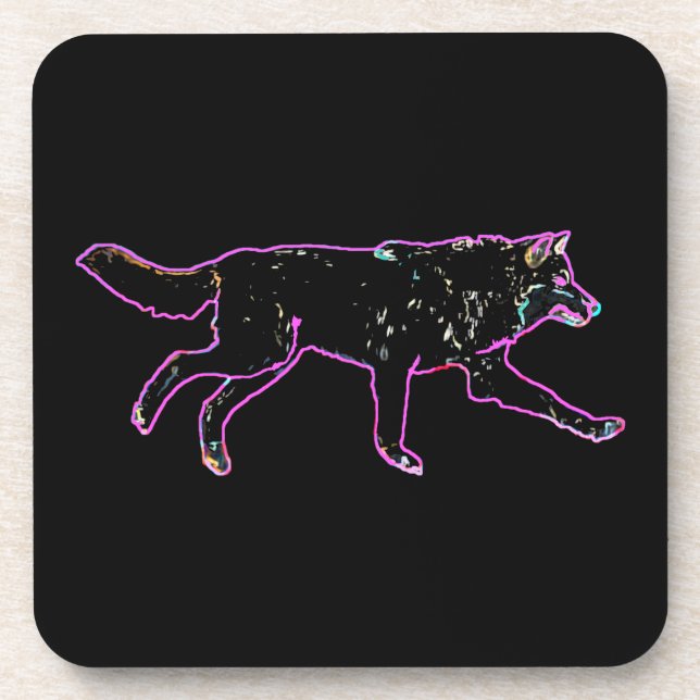 Electric Wolf Beverage Coaster (Front)