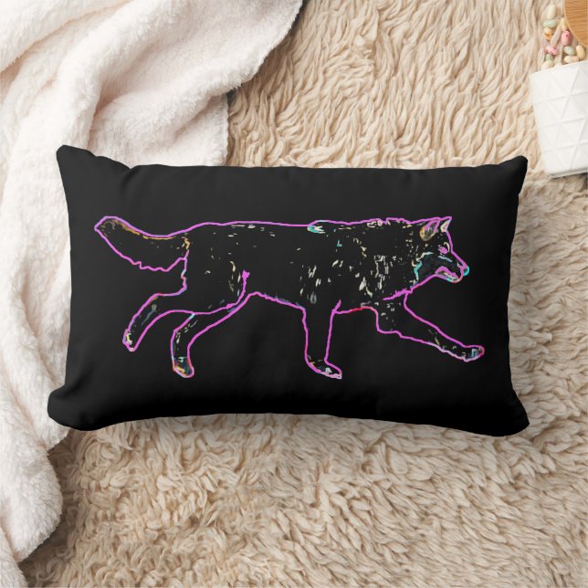 Electric Wolf Lumbar Pillow (Blanket)