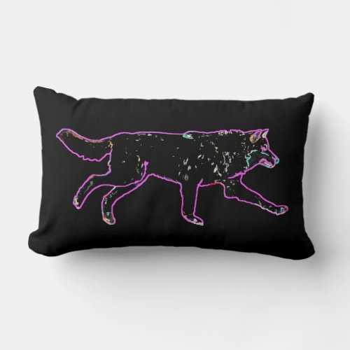 Electric Wolf Lumbar Pillow