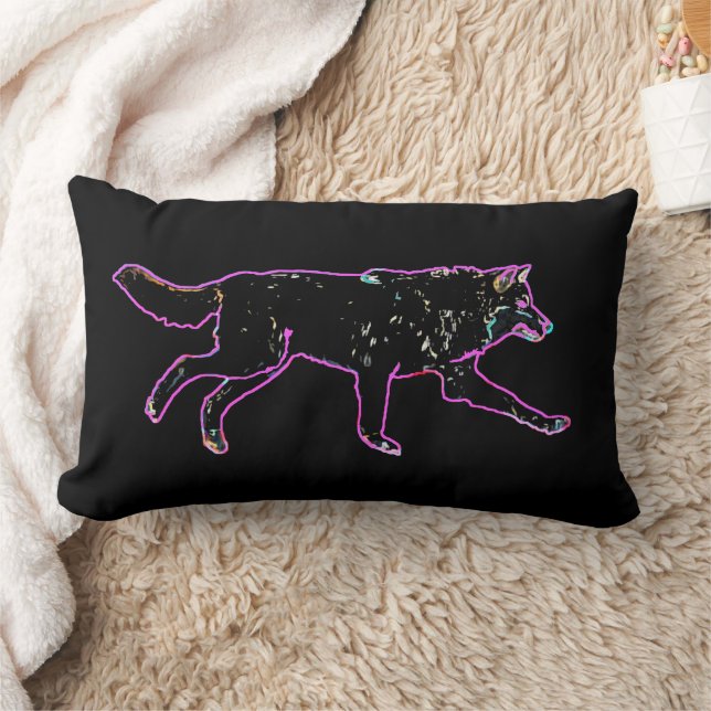 Electric Wolf Lumbar Pillow (Blanket)