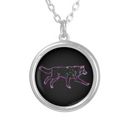 Electric Wolf Silver Plated Necklace