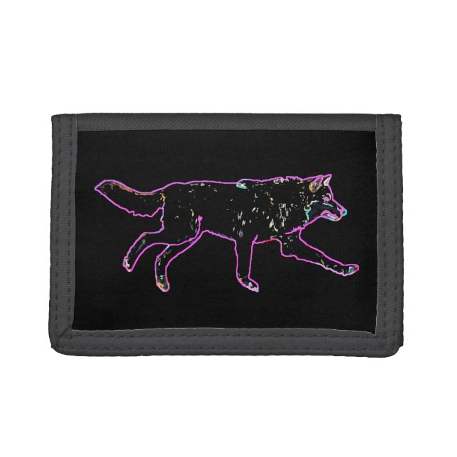 Electric Wolf Trifold Wallet (Front)