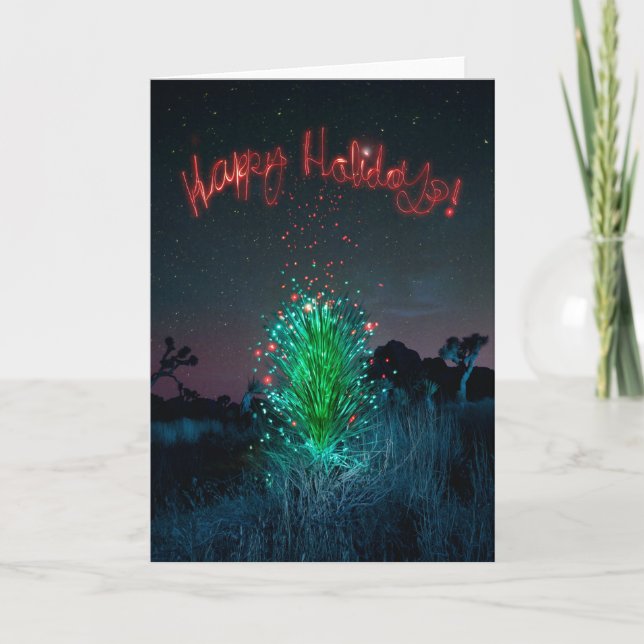Electric Xmas Yucca Tree Holiday Card (Front)