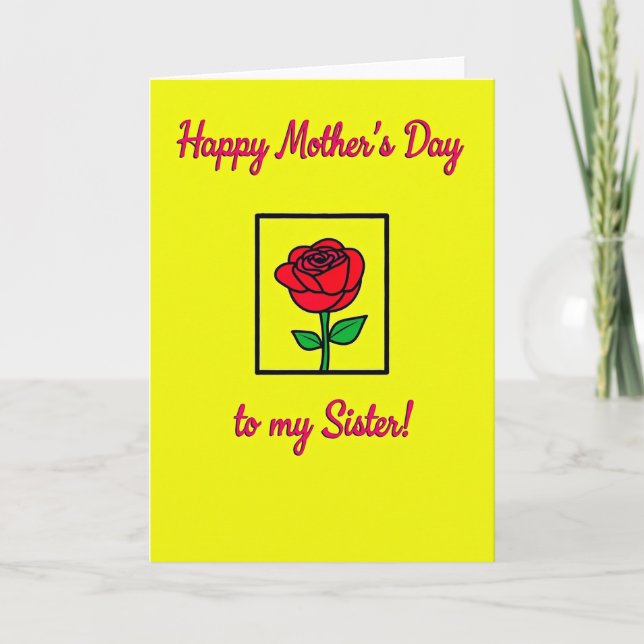 Electric Yellow Mothers Day Card (Front)