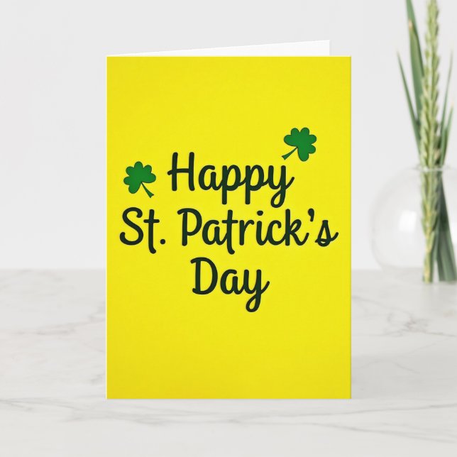 Electric Yellow St Patricks Card (Front)