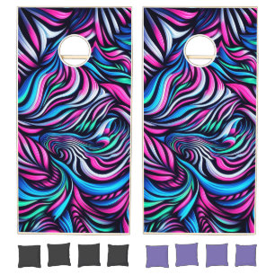 Electric Zebra Cornhole Set
