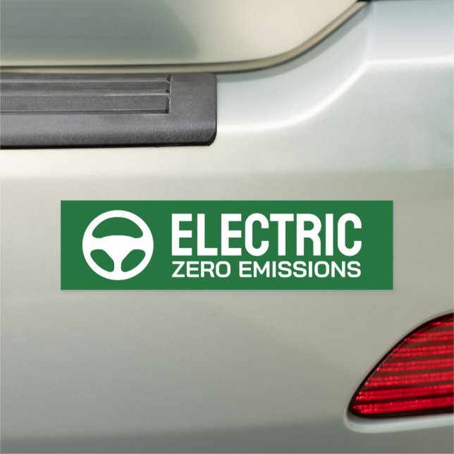 Electric Zero Emissions Car Sign Bumper Magnet (In Situ)