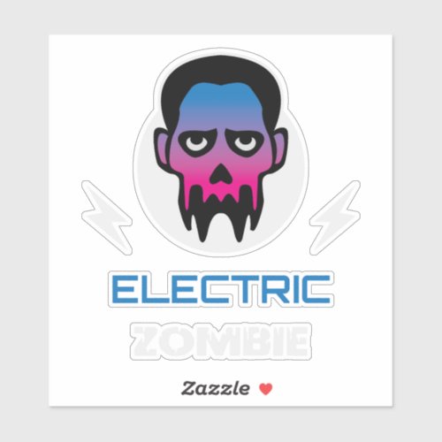 Electric Zombie Neon Sticker
