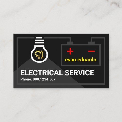 Electrical Battery Circuit Light Bulb Business Card