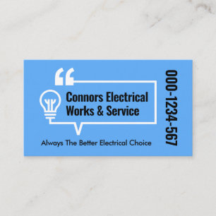 Electrical Bulb Circuit Bubble Speech Business Card