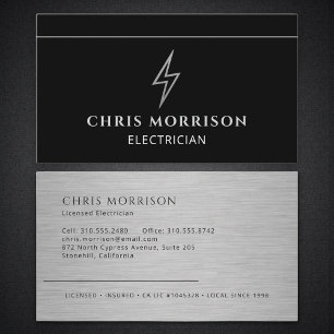Electrical Business Electrician Metallic Business Card