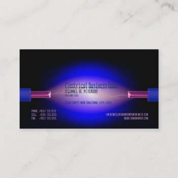 Electrical Business Glowing Business Card by zlatkocro at Zazzle