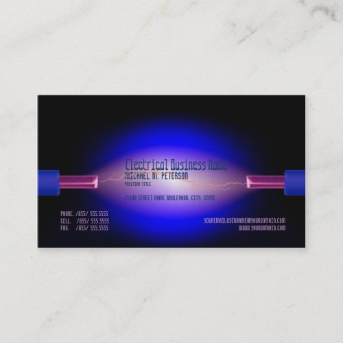 Electrical Business Glowing Business Card
