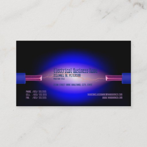 Customizable Electrical Business Glowing Business Card