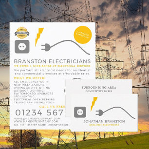 Electrical Cable, Electrician Advertising Flyer